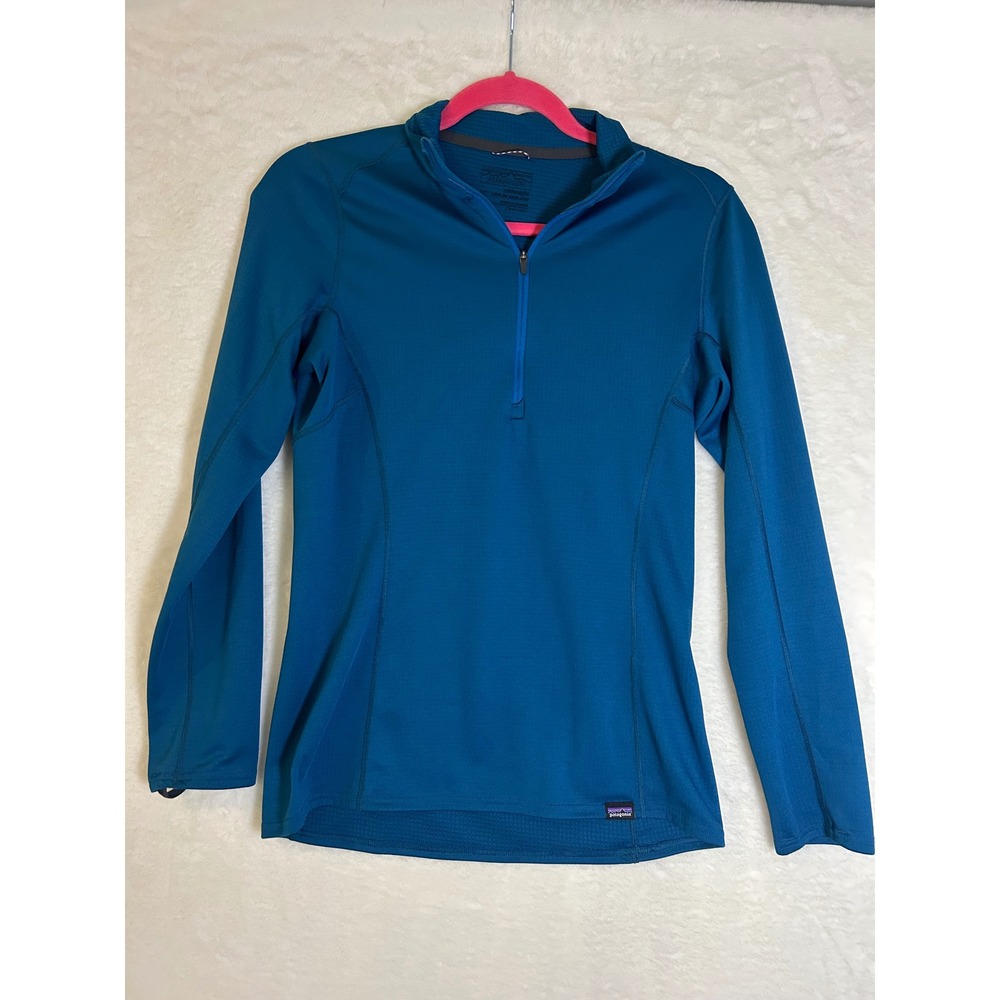 Patagonia Womens‎ Capilene Midweight Zip Neck Baselayer Blue XS 44455 Polartec